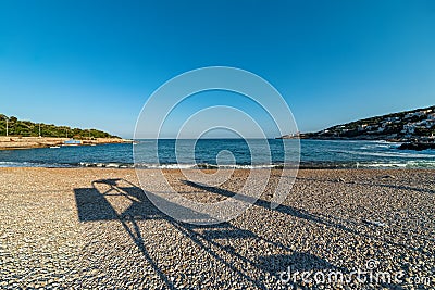 Utjeha Beach on the Adriatic coast in Montenegro. Editorial Stock Photo