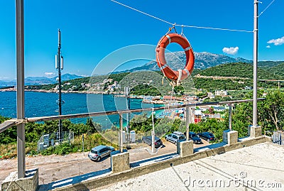 Utjeha Beach on the Adriatic coast in Montenegro. Editorial Stock Photo