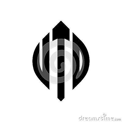 UTO circle letter logo design with circle and ellipse shape. UTO ellipse letters with typographic style. The three initials form a Vector Illustration