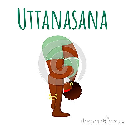 Uttanasana social media post mockup Vector Illustration