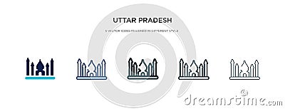 Uttar pradesh icon in different style vector illustration. two colored and black uttar pradesh vector icons designed in filled, Vector Illustration
