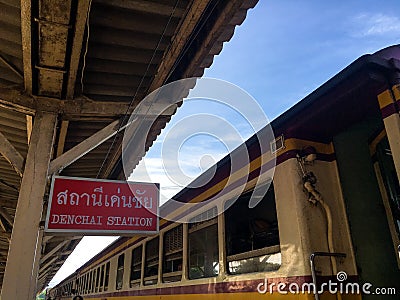 UTTARADIT,THAILAND,Denchai Railway Station Editorial Stock Photo