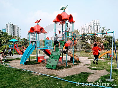 Utter Pardesh / India - Playground , A picture of children playground in noida july 7 2019 Editorial Stock Photo