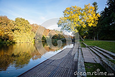 Utumn Landscape. Park in Autumn. The bright colors of autumn in Stock Photo