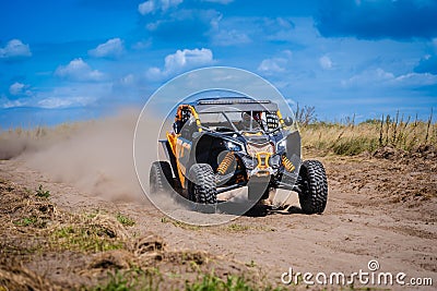 UTV buggy and 4x4 offroad in sandy track. Rally extreme riding Editorial Stock Photo