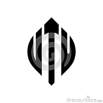UTV circle letter logo design with circle and ellipse shape. UTV ellipse letters with typographic style. The three initials form a Vector Illustration