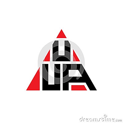 UUA triangle letter logo design with triangle shape. UUA triangle logo design monogram. UUA triangle vector logo template with red Vector Illustration