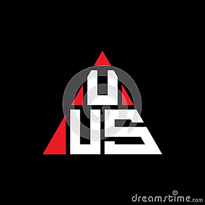 UUS triangle letter logo design with triangle shape. UUS triangle logo design monogram. UUS triangle vector logo template with red Vector Illustration