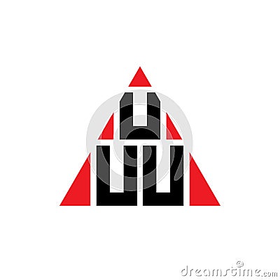 UUU triangle letter logo design with triangle shape. UUU triangle logo design monogram. UUU triangle vector logo template with red Vector Illustration