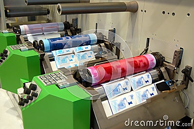 UV flexo press Stock Photo