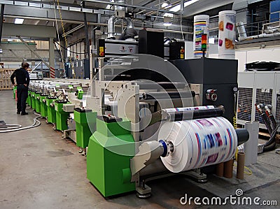 UV flexo press printing Stock Photo