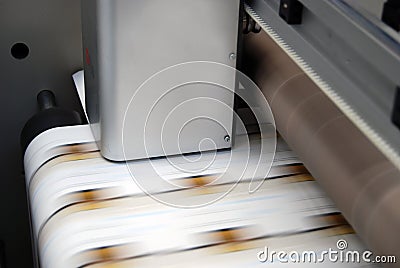 UV flexo press printing Stock Photo