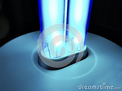 UVC Sterilizer Lamp Electrodes Stock Photo