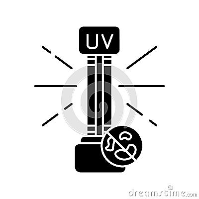 UV light disinfection black glyph icon Vector Illustration