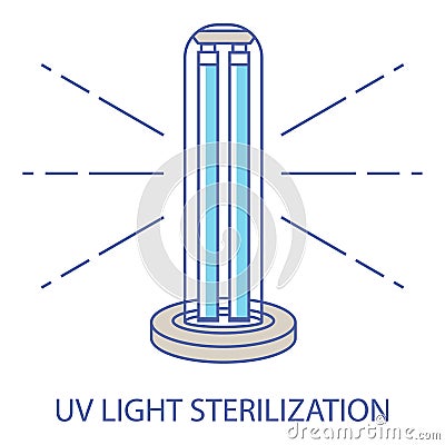 UV light disinfection color icon. Ultraviolet light sterilization of air and surfaces. Ultraviolet germicidal irradiation. Surface Stock Photo