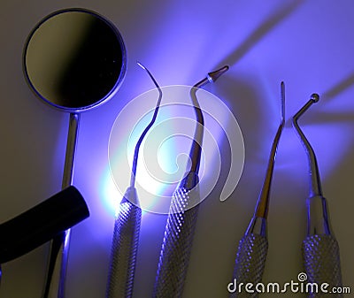 uv light to sterilize medical tools Stock Photo