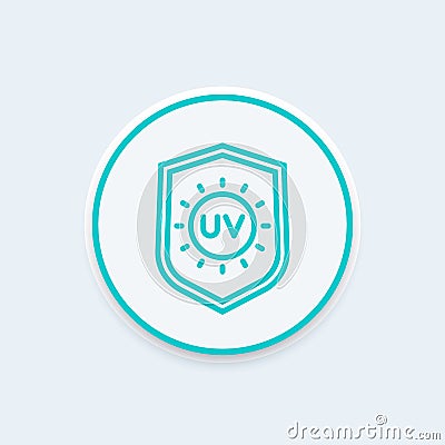 UV protection line icon Vector Illustration