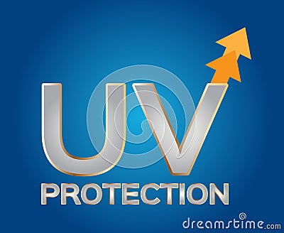 Uv protection logo , silver uv Stock Photo