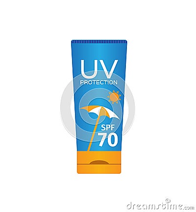 Uv protection package set , uv cream , uv pack version 1 Stock Photo