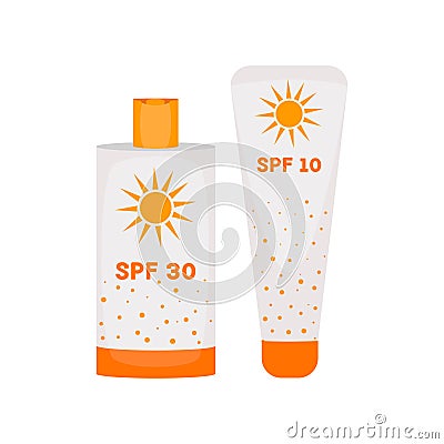 UV protection sunblock cream Cartoon Illustration