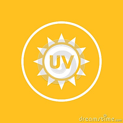 UV radiation icon in circle Vector Illustration