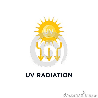 uv radiation icon. solar ultraviolet concept symbol design, vect Vector Illustration