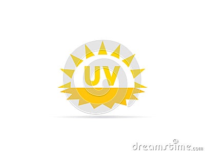 UV radiation icon, ultraviolet with sun logo symbol. vector illustration Vector Illustration