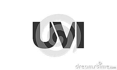 UVI logo design template with strong and modern bold text. Initial based vector logotype featuring simple and minimal typography. Vector Illustration