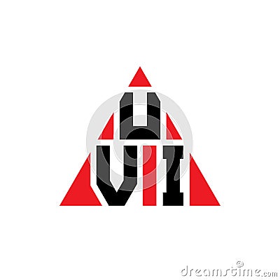 UVI triangle letter logo design with triangle shape. UVI triangle logo design monogram. UVI triangle vector logo template with red Vector Illustration