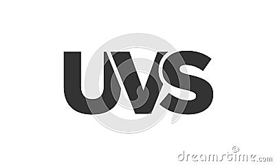 UVS logo design template with strong and modern bold text. Initial based vector logotype featuring simple and minimal typography. Vector Illustration