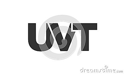 UVT logo design template with strong and modern bold text. Initial based vector logotype featuring simple and minimal typography. Vector Illustration