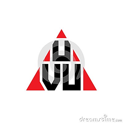 UVU triangle letter logo design with triangle shape. UVU triangle logo design monogram. UVU triangle vector logo template with red Vector Illustration
