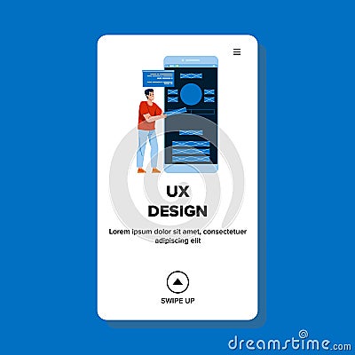 Ux Design Freelancer Designer Occupation Vector Vector Illustration