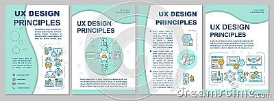 UX design principles brochure template Vector Illustration