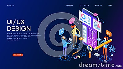 UX UI design concept banner Vector Illustration