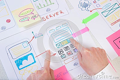 Ux Ui development in working process Stock Photo
