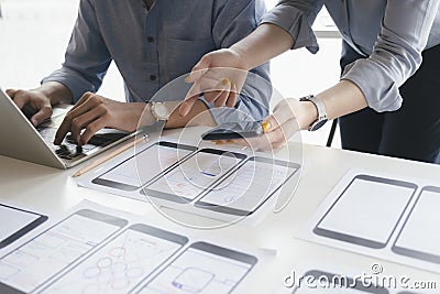 UX UI and Programming development technology Stock Photo