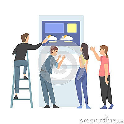 UX or User Experience Designer Creating Product and Service for Human computer Interaction Vector Illustration Vector Illustration