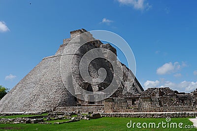 Uxmal mayan ruins Pyramide culture mexico Yucatan Stock Photo