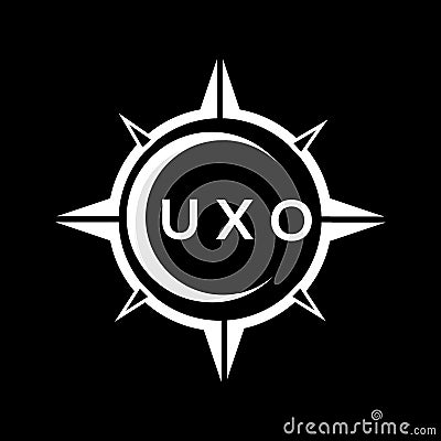 UXO abstract technology logo design on Black background. UXO creative initials letter logo concept Vector Illustration