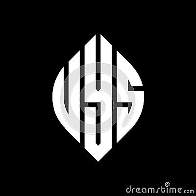 UYS circle letter logo design with circle and ellipse shape. UYS ellipse letters with typographic style. The three initials form a Vector Illustration