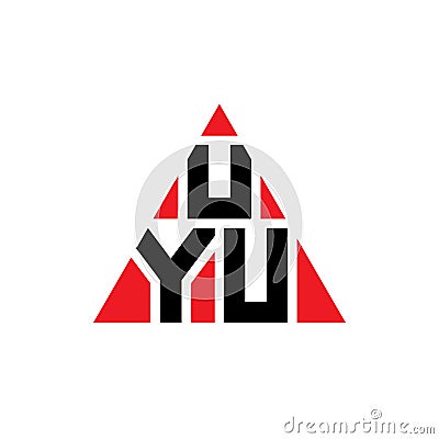 UYU triangle letter logo design with triangle shape. UYU triangle logo design monogram. UYU triangle vector logo template with red Vector Illustration