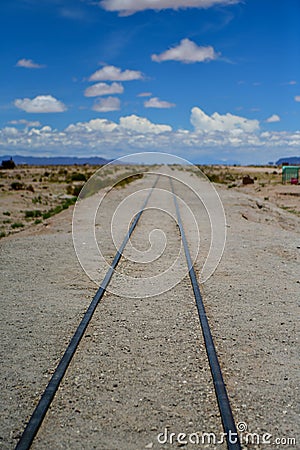 Uyuni, Bolivia- cemetery of old locomotives Stock Photo