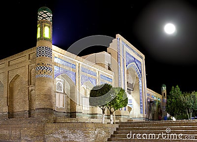 Uzbekistan. Khiva. Streets of the old city in night illumination Stock Photo