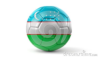 Uzbekistan - national flag on soccer ball Cartoon Illustration