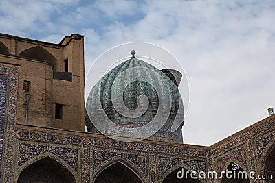 Uzbekistan Samarkand Veiw at Registan and Ulugh Beg and Tilya-Kori Madrasahs Editorial Stock Photo