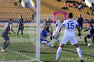 Ukrainian Premier League football game SC Dnipro-1 v Dynamo Kyiv Editorial Stock Photo