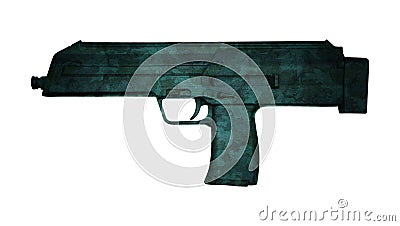 UZI submachine gun isolated on white Stock Photo