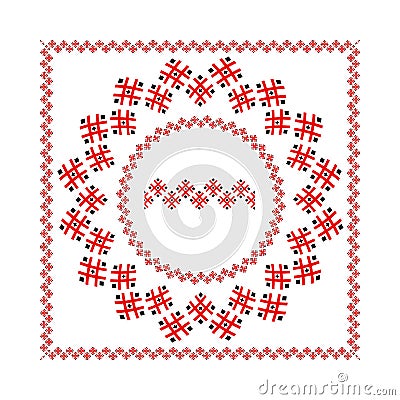 Folk ornament frame vector design ethnic Vector Illustration