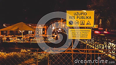 Uzupio res publika sign Editorial Stock Photo